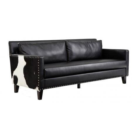 vintage Sofa In Black Leather